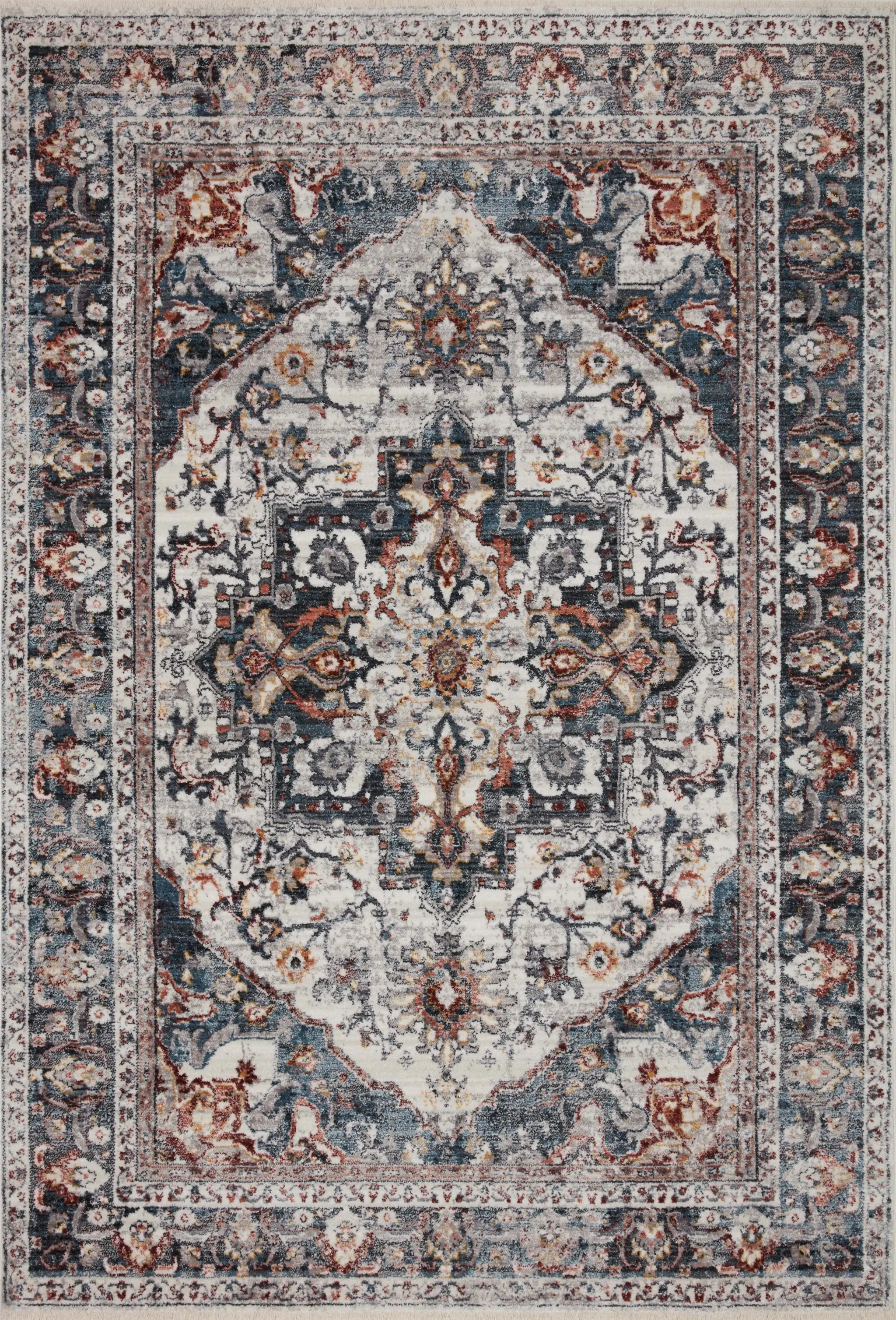 Samra SAM-09 Ivory / Denim Area Rug by Loloi
