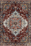 Samra SAM 10 brick grey area rug with balanced warm and neutral tones, modern polypropylene area rug