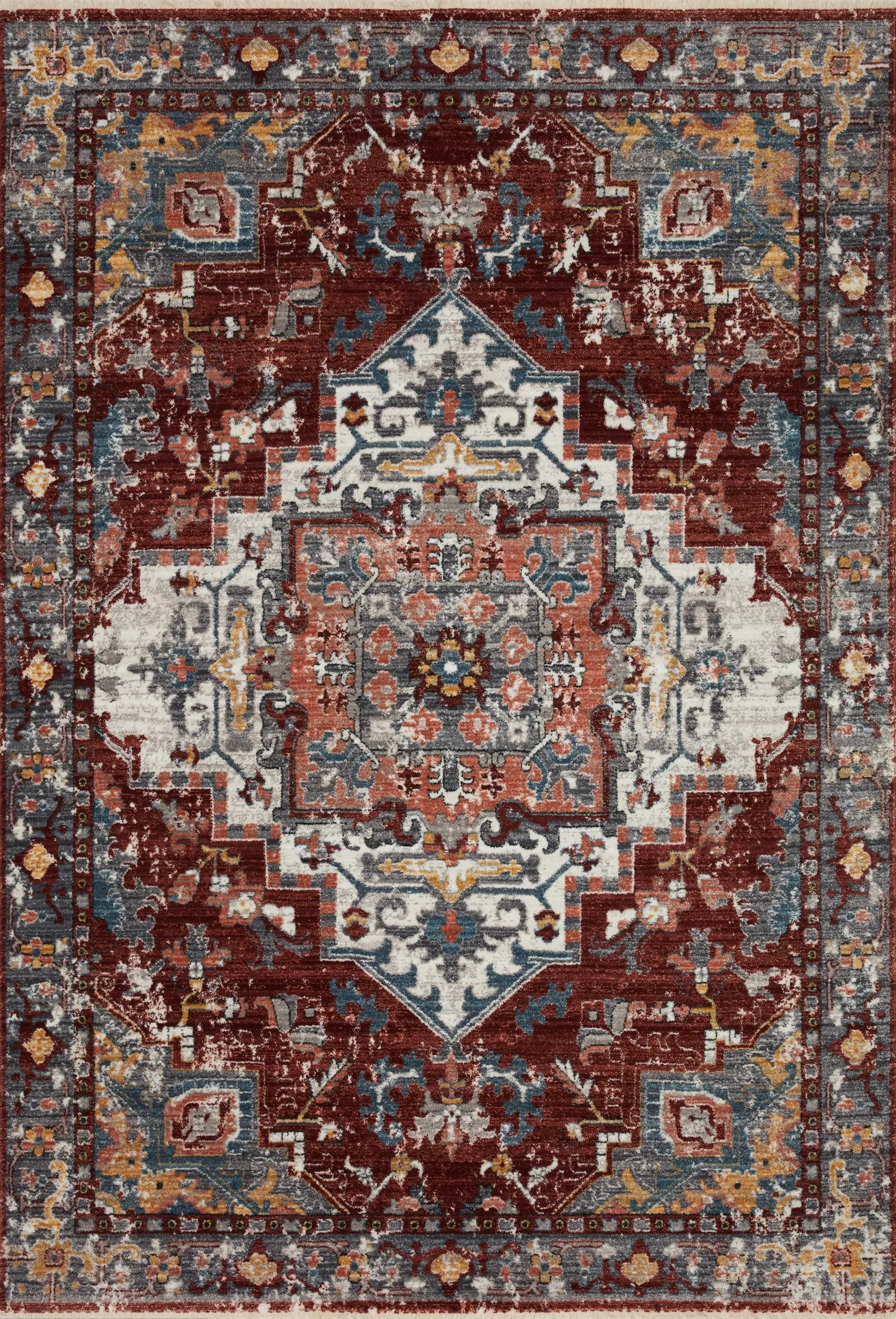 Samra SAM-10 Brick / Grey Area Rug by Loloi