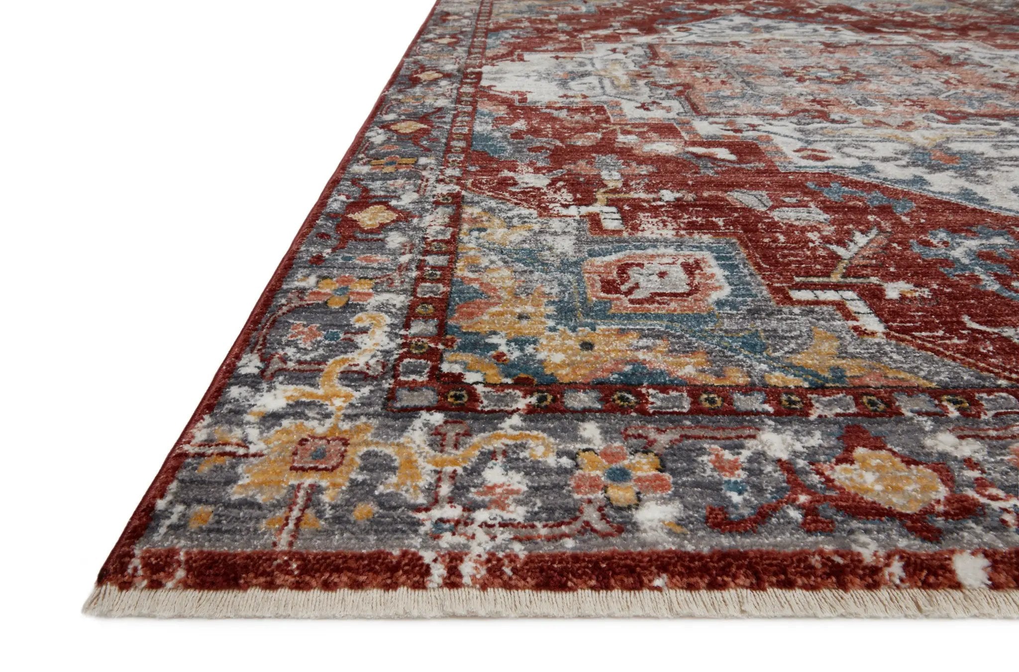 Samra SAM-10 Brick / Grey Area Rug by Loloi