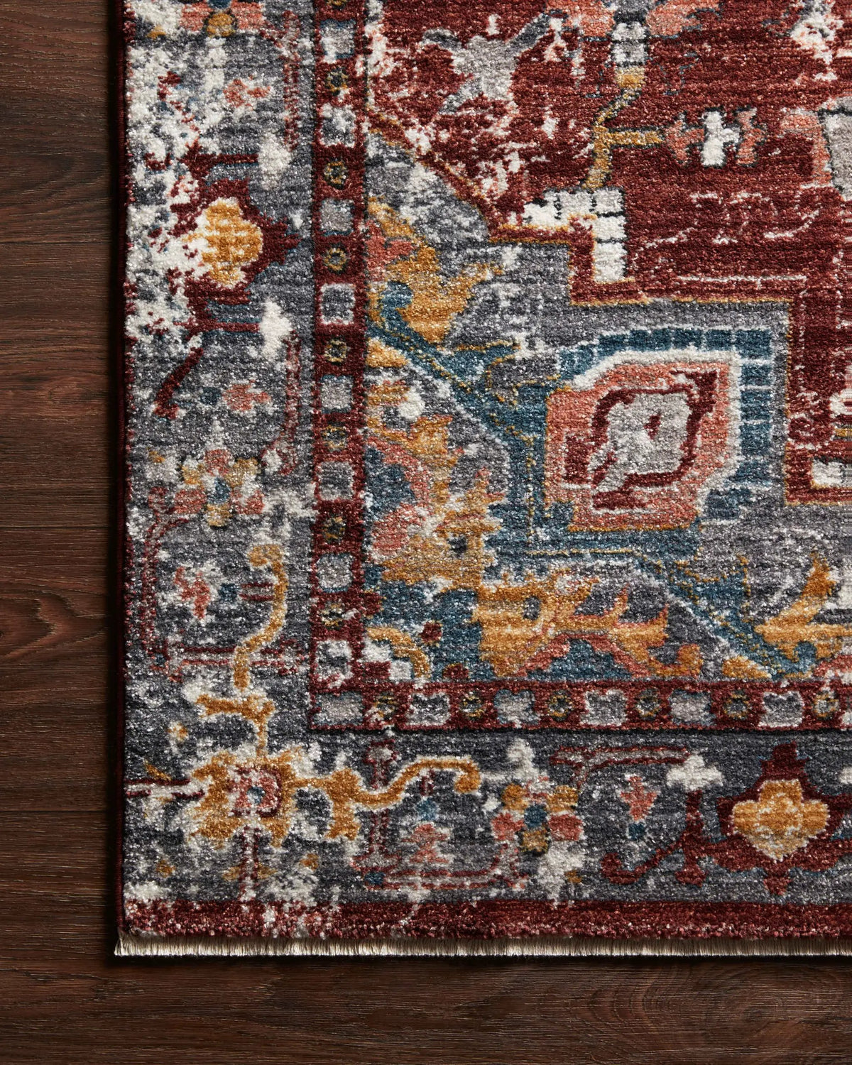 Samra SAM-10 Brick / Grey Area Rug by Loloi