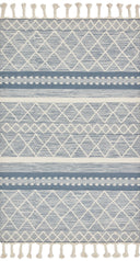 Sawyer SAW-04 Teal Area Rug showcasing bold graphic design and fringe