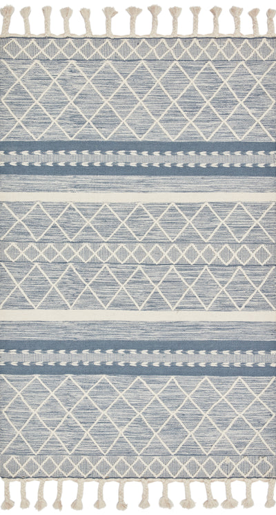 Sawyer SAW-04 Teal Area Rug showcasing bold graphic design and fringe