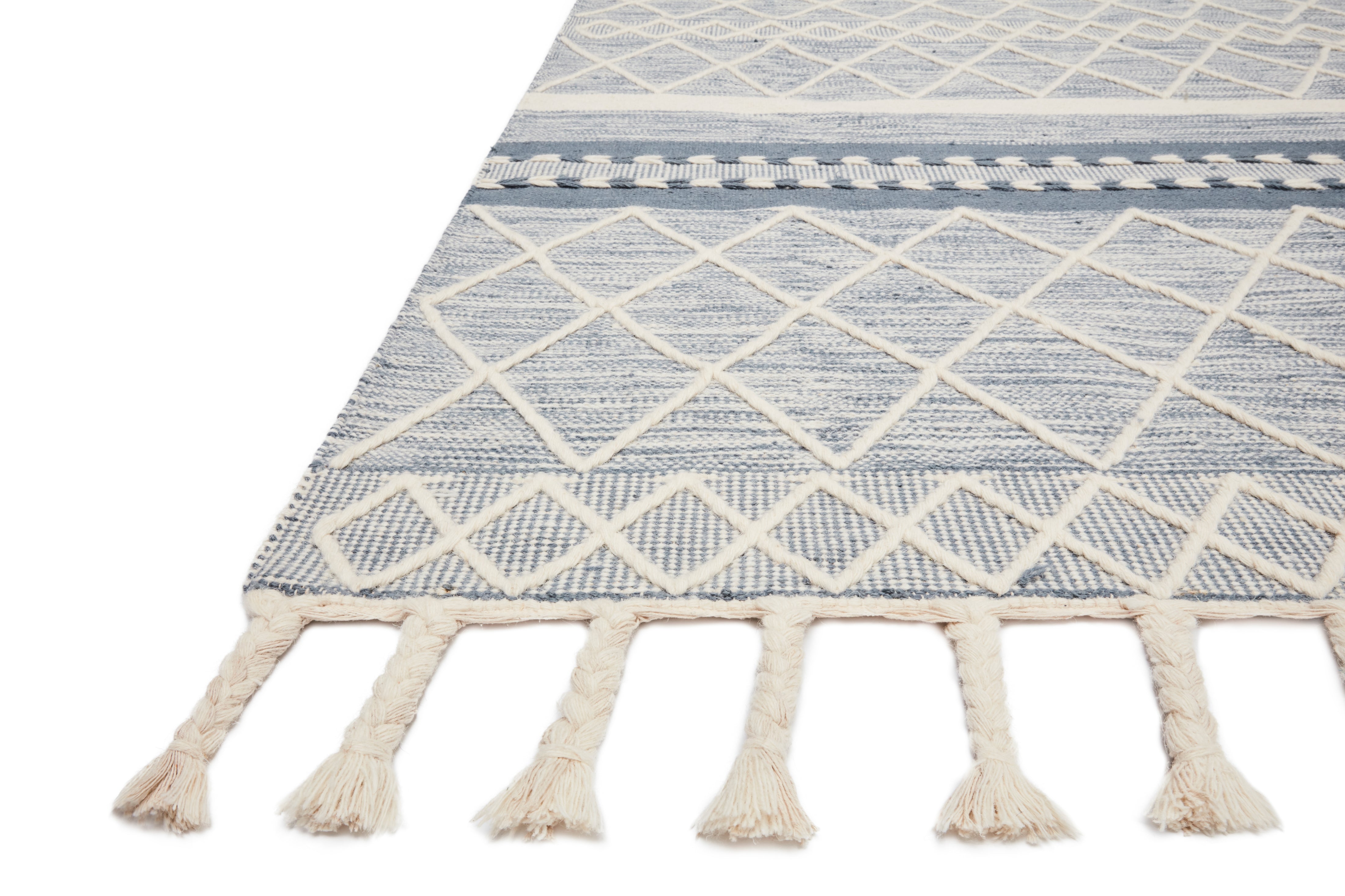 Sawyer SAW-04 Teal Area Rug showcasing bold graphic design and fringe