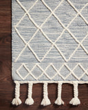 Sawyer SAW-04 Teal Area Rug showcasing bold graphic design and fringe