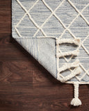 Sawyer SAW-04 Teal Area Rug showcasing bold graphic design and fringe
