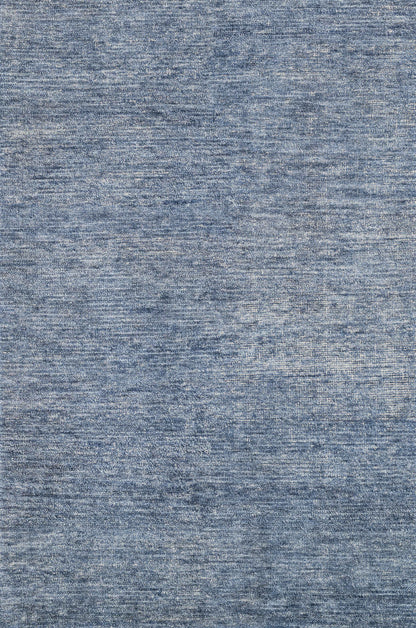 Serena SG-01 Denim hand-knotted blue area rug with tonal variegation and soft sheen
