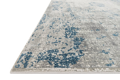 Sienne SIE-01 Dove/Ocean area rug with tonal distressed pattern, soft sheen, transitional design