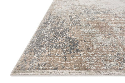 Sienne SIE-01 Ivory/Pebble area rug with subtle distressed motif, neutral palette, silky sheen