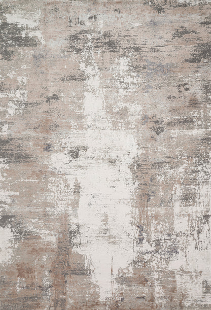Sienne SIE-03 Ivory/Sand area rug with softly distressed pattern, warm neutral tones, light sheen