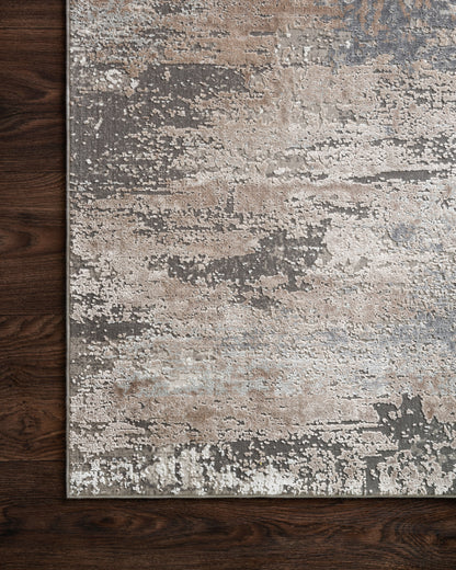 Sienne SIE-03 Ivory/Sand area rug with softly distressed pattern, warm neutral tones, light sheen