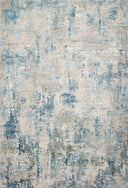 Sienne SIE-06 Grey/Blue area rug with tonal distressed design, cool grey and blue palette, soft sheen