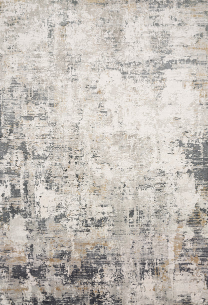 Sienne SIE-07 Ivory/Granite area rug with distressed tonal texture, ivory and granite grey tones