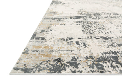 Sienne SIE-07 Ivory/Granite area rug with distressed tonal texture, ivory and granite grey tones