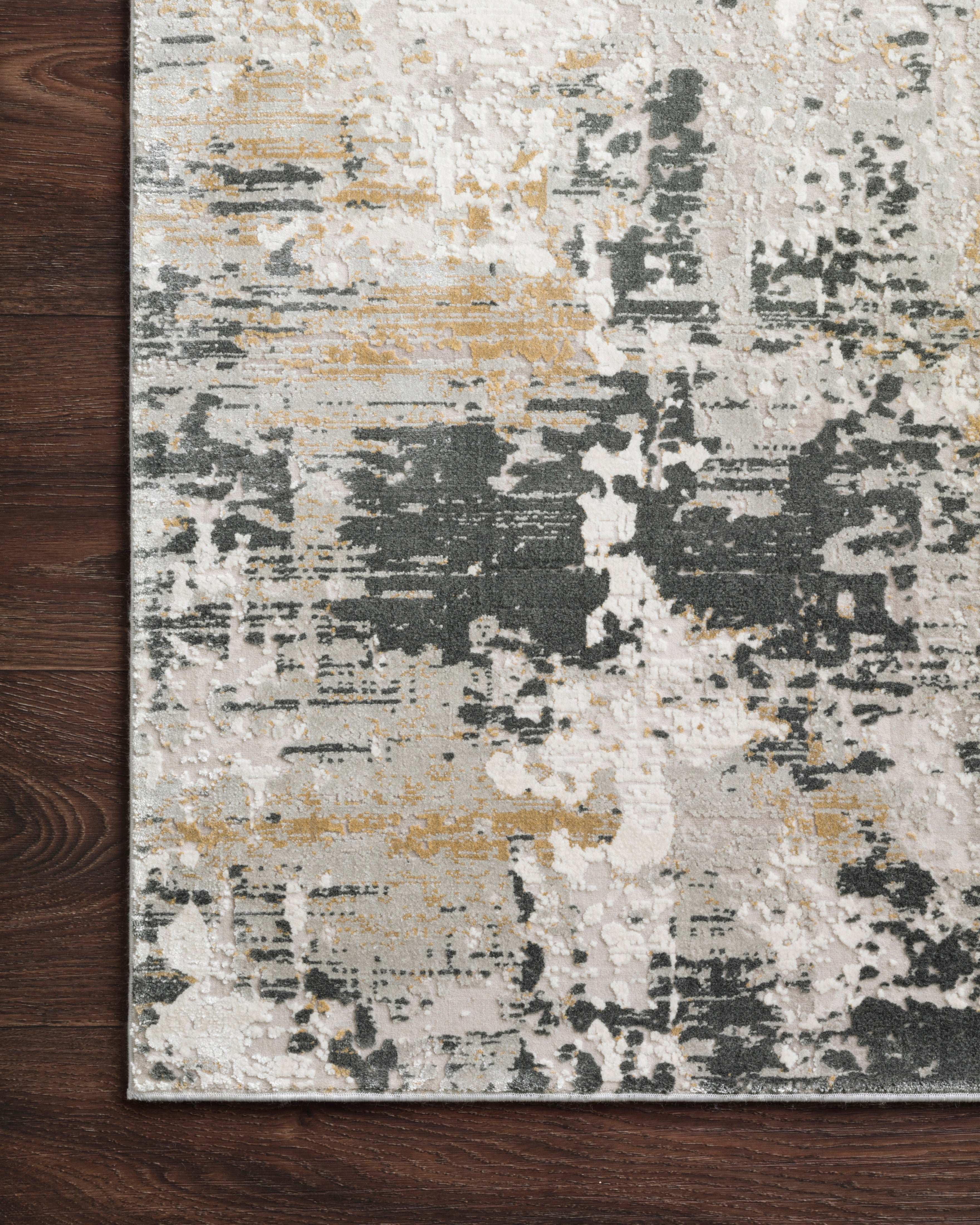 Sienne SIE-07 Ivory/Granite area rug with distressed tonal texture, ivory and granite grey tones