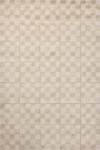 SILAS SLA-01 Oatmeal/Sand geometric area rug with subtle, distressed, faded pattern