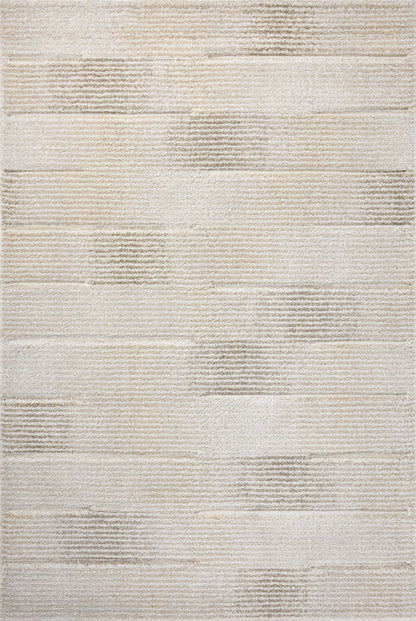 SILAS SLA-02 Fog/Natural geometric area rug with soft neutral tones and distressed finish