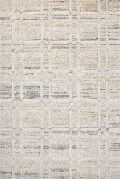 SILAS SLA-04 Bone/Multi geometric area rug with dimensional pattern and multicolor accents