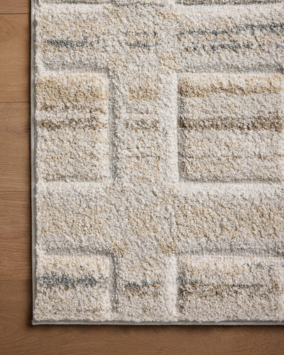SILAS SLA-04 Bone/Multi geometric area rug with dimensional pattern and multicolor accents
