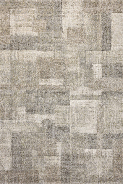SILAS SLA-06 Natural/Pebble geometric area rug in light neutral tones with subtle fading