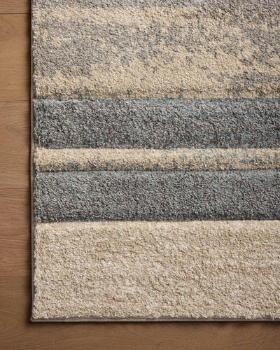 SILAS SLA-07 Slate/Sand geometric area rug with slate gray and sand tones, faded pattern