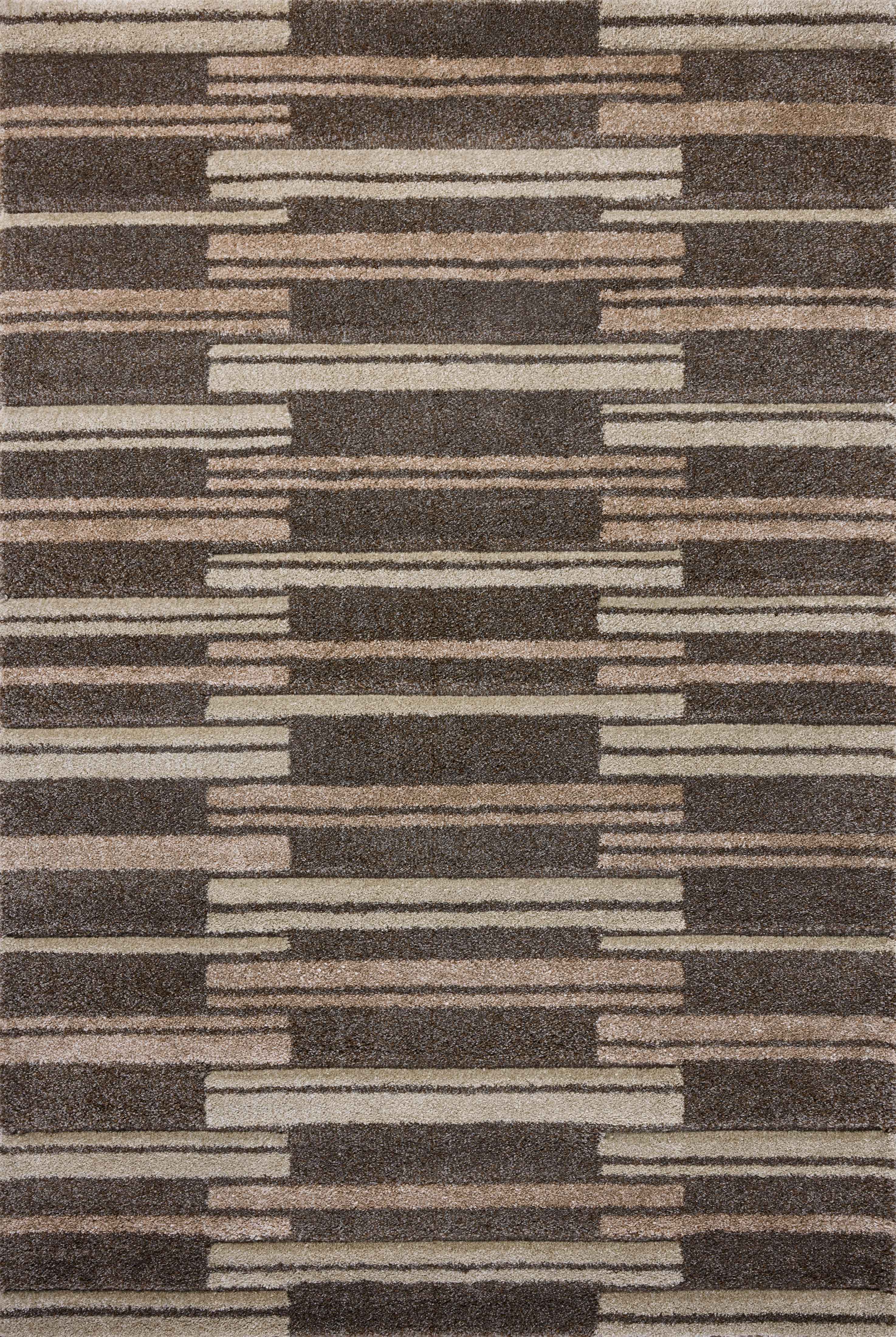 SILAS SLA-08 Mocha/Champagne geometric area rug with warm neutrals and distressed design