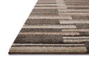 SILAS SLA-08 Mocha/Champagne geometric area rug with warm neutrals and distressed design