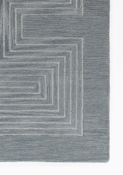 Simba SIM-3 Blue Area Rug, hand-tufted New Zealand wool with bold abstract motifs
