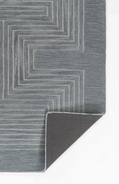 Simba SIM-3 Blue Area Rug, hand-tufted New Zealand wool with bold abstract motifs