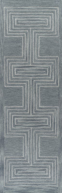 Simba SIM-3 Blue Area Rug, hand-tufted New Zealand wool with bold abstract motifs