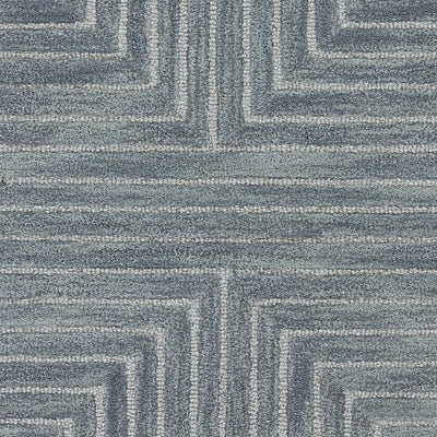 Simba SIM-3 Blue Area Rug, hand-tufted New Zealand wool with bold abstract motifs