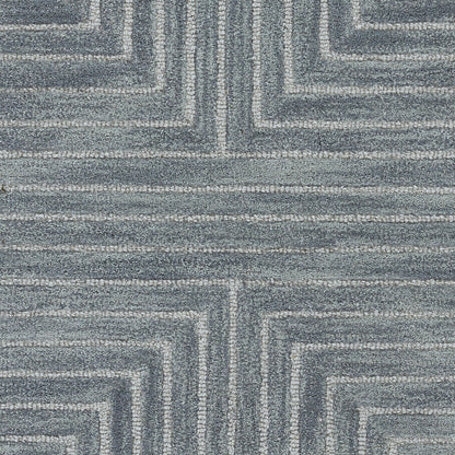 Simba SIM-3 Blue Area Rug, hand-tufted New Zealand wool with bold abstract motifs