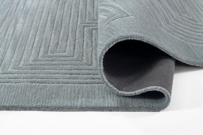 Simba SIM-3 Blue Area Rug, hand-tufted New Zealand wool with bold abstract motifs