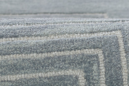 Simba SIM-3 Blue Area Rug, hand-tufted New Zealand wool with bold abstract motifs