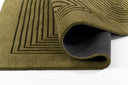 Simba SIM-3 Green Area Rug, premium New Zealand wool with graphic abstract design