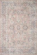 Skye SKY-01 Blush / Grey Area Rug, soft distressed vintage medallion pattern in blush and grey