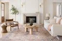 Skye SKY-01 Blush / Grey Area Rug, soft distressed vintage medallion pattern in blush and grey