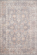 Skye SKY-01 Grey / Apricot Area Rug, distressed vintage motif with grey base and apricot accents