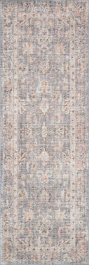 Skye SKY-01 Grey / Apricot Area Rug, distressed vintage motif with grey base and apricot accents