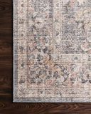 Skye SKY-01 Grey / Apricot Area Rug, distressed vintage motif with grey base and apricot accents