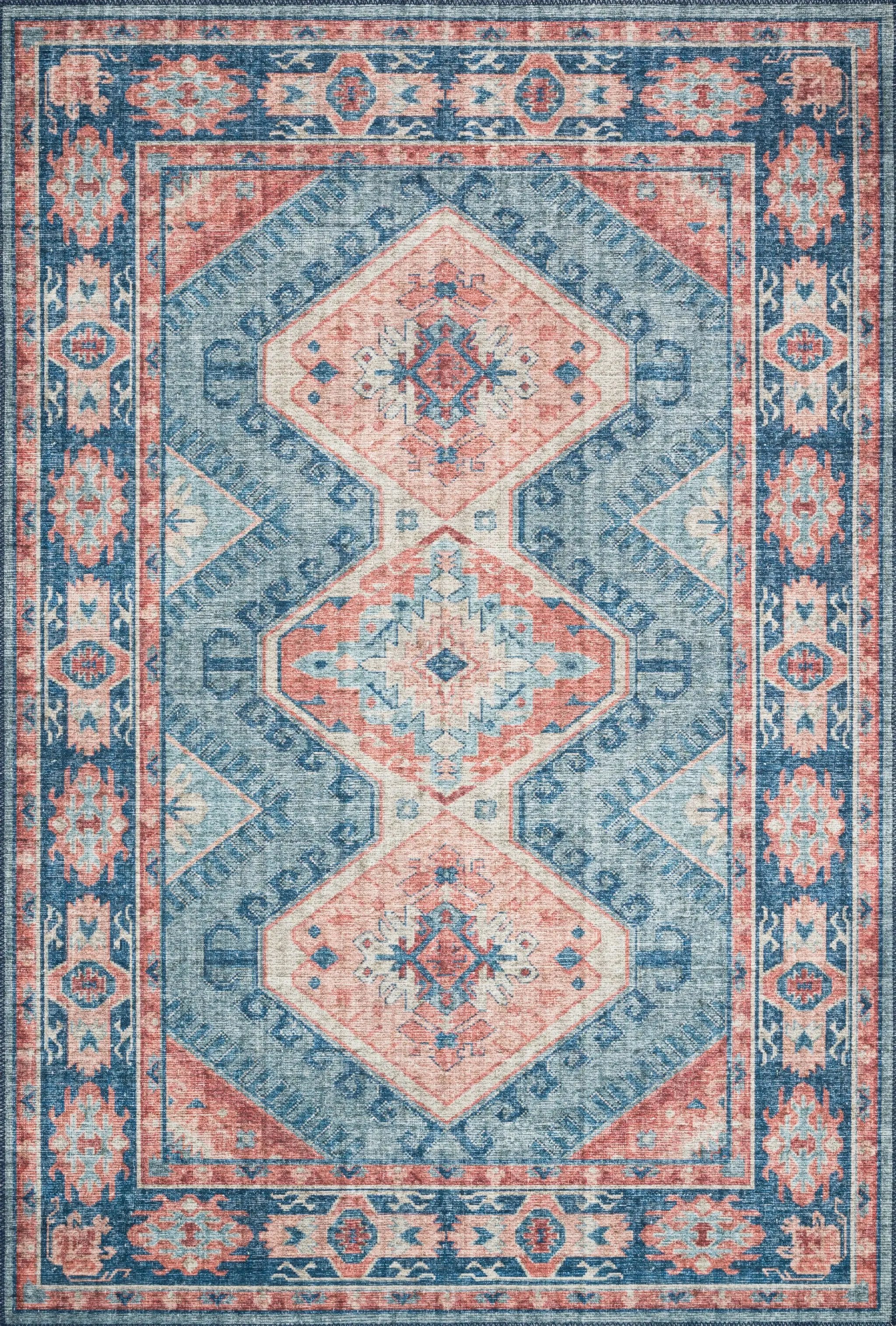 Skye SKY-03 Turquoise / Terracotta Area Rug by Loloi