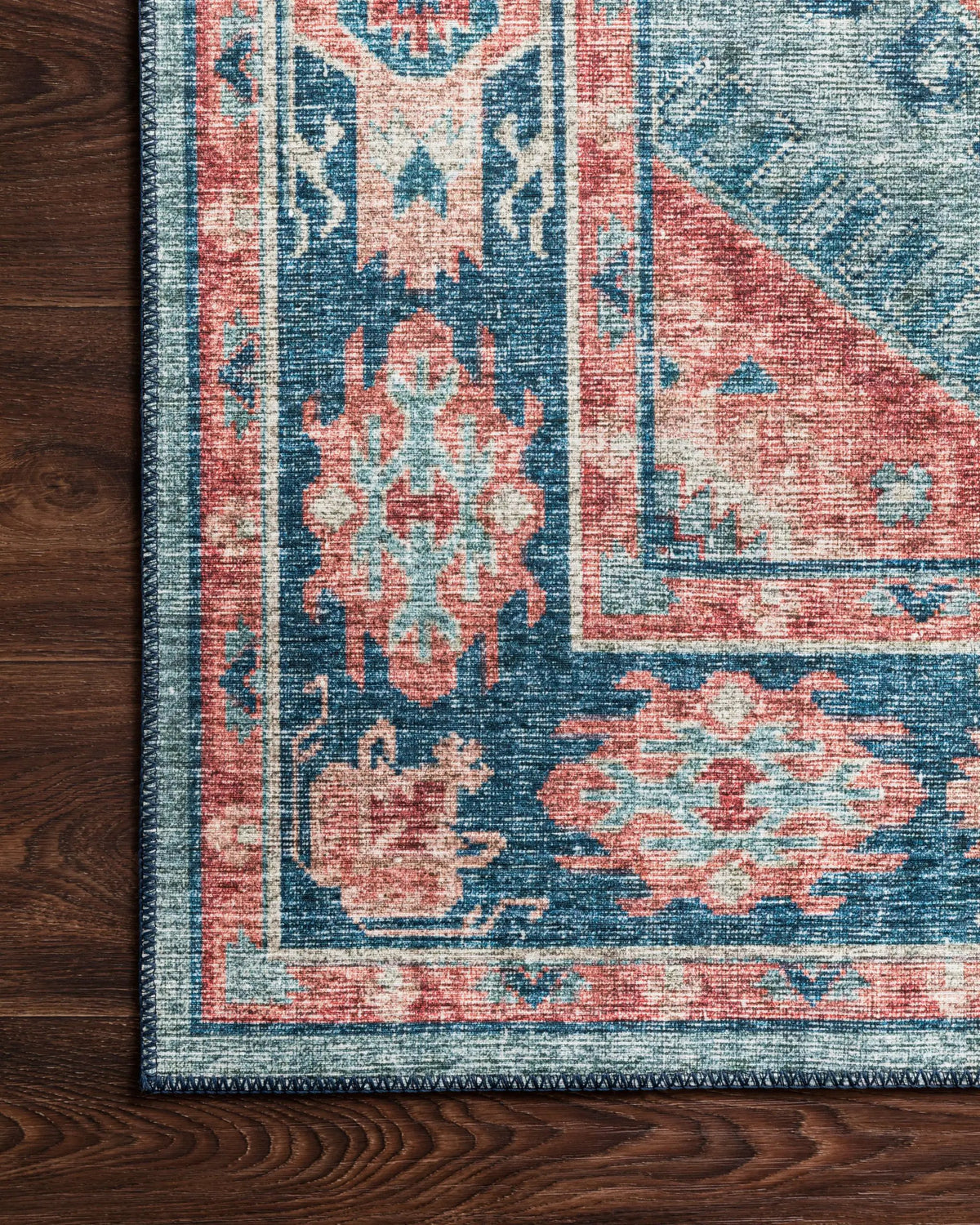 Skye SKY-03 Turquoise / Terracotta Area Rug by Loloi