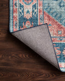 Skye SKY-03 Turquoise / Terracotta Area Rug, vibrant distressed medallion in turquoise and terracotta tones