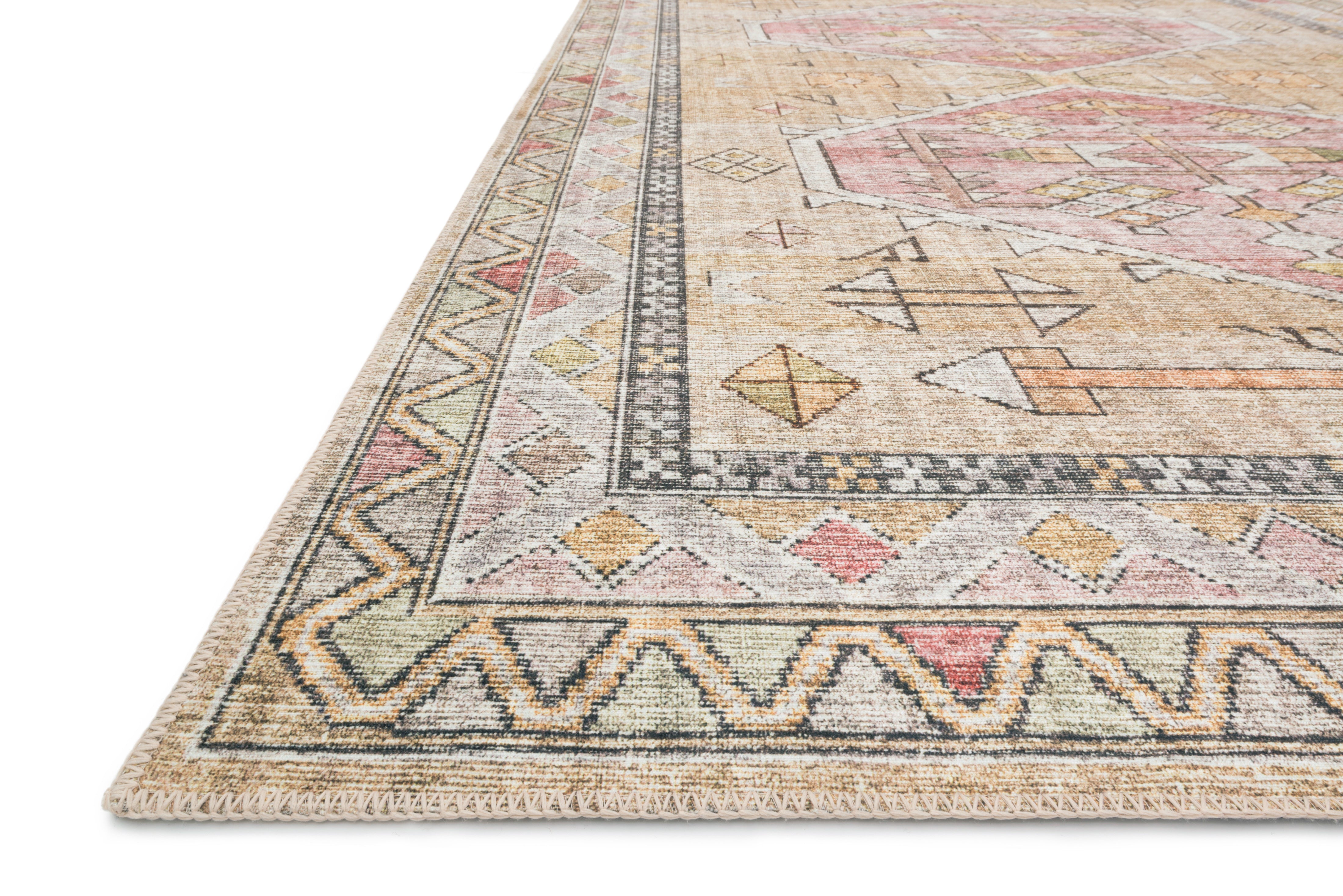 Skye SKY-04 Gold / Blush Area Rug, warm gold tones with blush accents and distressed medallion pattern