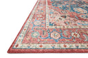 Skye SKY-05 Brick / Ocean Area Rug, brick and ocean blue distressed medallion design