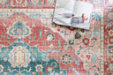 Skye SKY-05 Brick / Ocean Area Rug, brick and ocean blue distressed medallion design