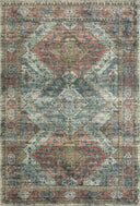 Skye SKY-06 Apricot / Mist Area Rug, soft pastel apricot and mist tones with distressed vintage motif