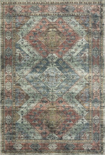 Skye SKY-06 Apricot / Mist Area Rug, soft pastel apricot and mist tones with distressed vintage motif