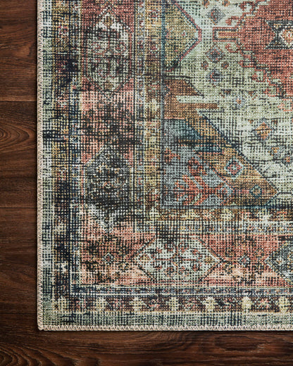 Skye SKY-06 Apricot / Mist Area Rug, soft pastel apricot and mist tones with distressed vintage motif