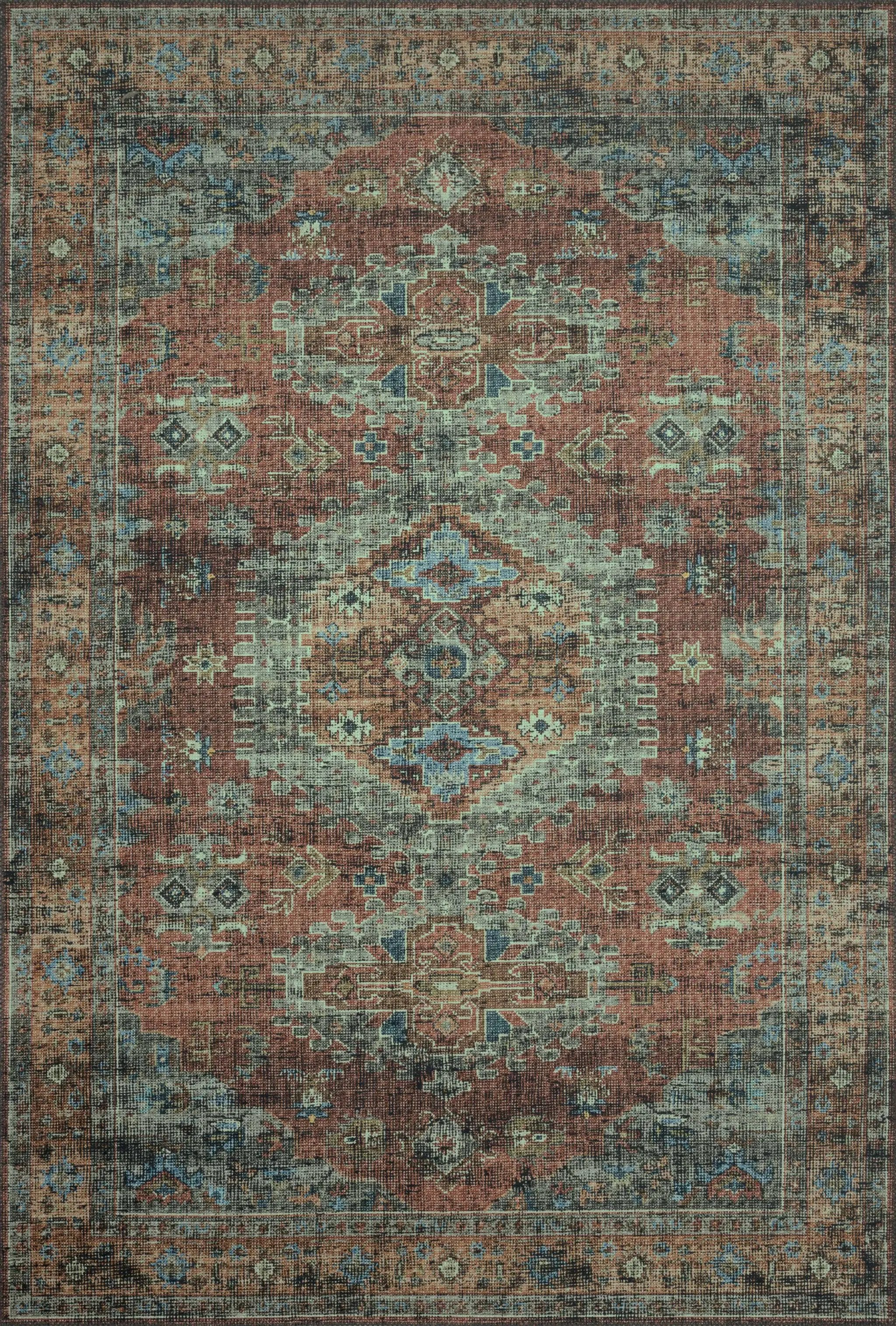 Skye SKY-07 Terracotta / Sky Area Rug by Loloi